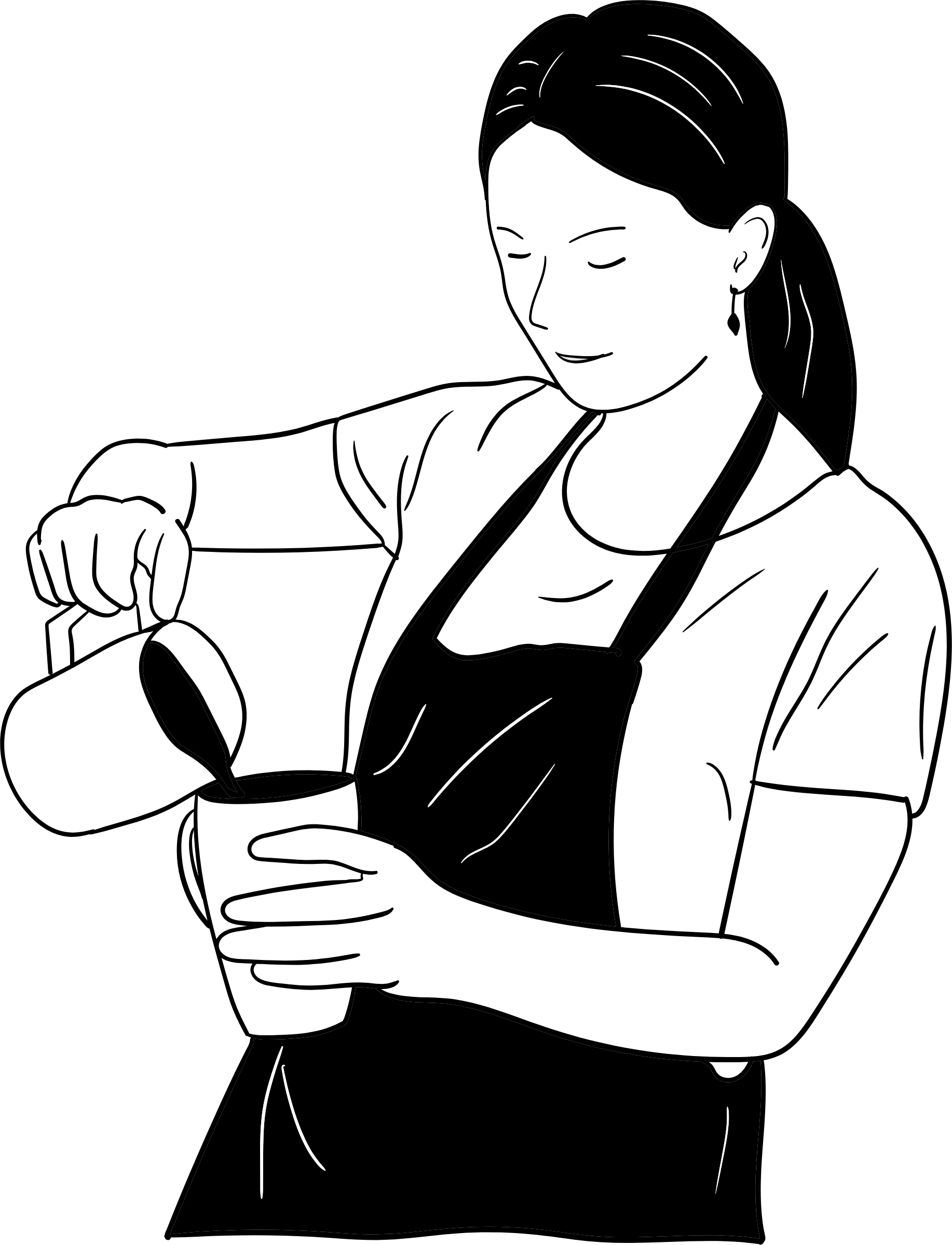 拾柒咖啡 咖啡師插畫