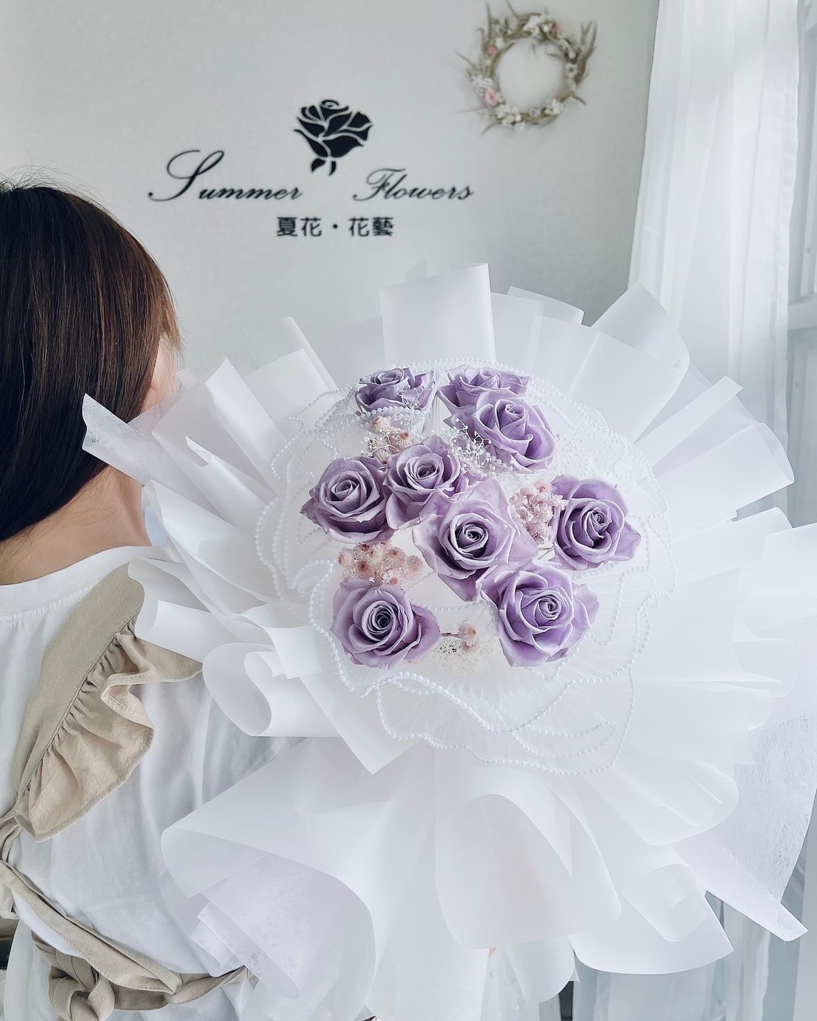 夏花花藝 基隆花店推薦 不凋花 永生花 浮游花 課程教學 新娘捧花 客製化花藝設計